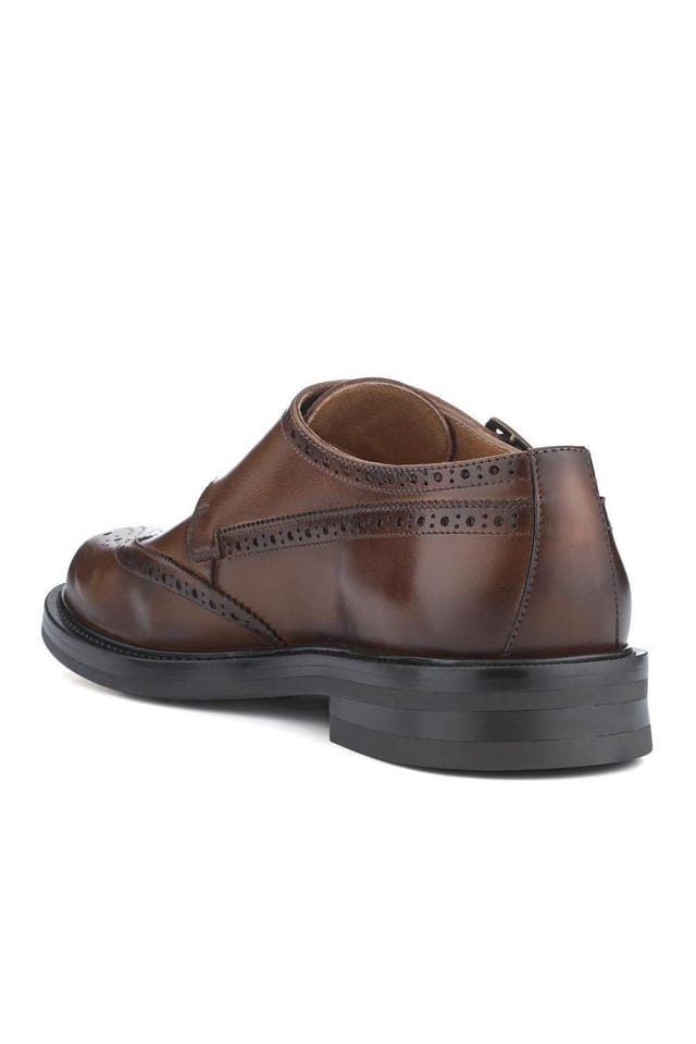 Jones Bootmaker Jones Bootmaker Men's Nathan Leather Double Monk Shoes in Tan - 3