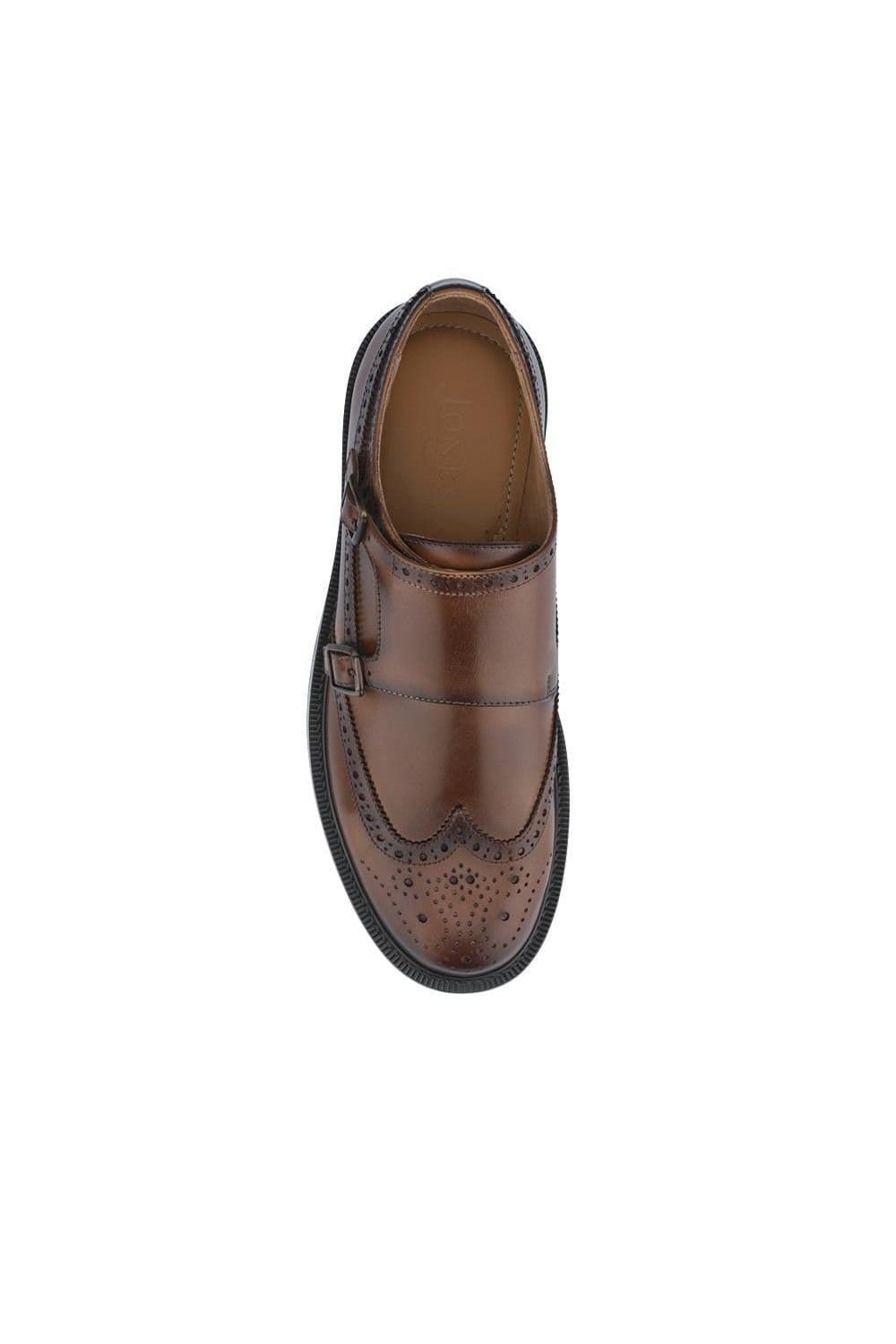 Jones Bootmaker Jones Bootmaker Men's Nathan Leather Double Monk Shoes in Tan - 4