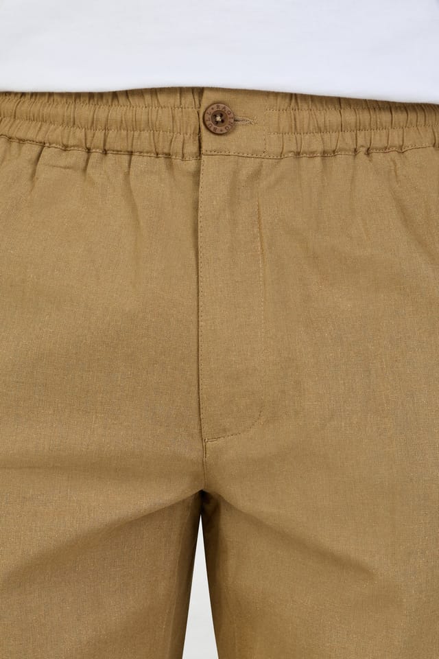 raging bull Raging Bull Men's Stretch Waist Linen Short in Natural - 2