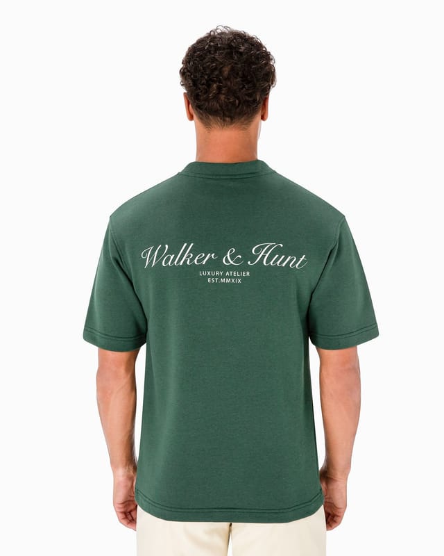 Walker & Hunt Walker & Hunt Men's Atelier' Tee in Dark Green - 2