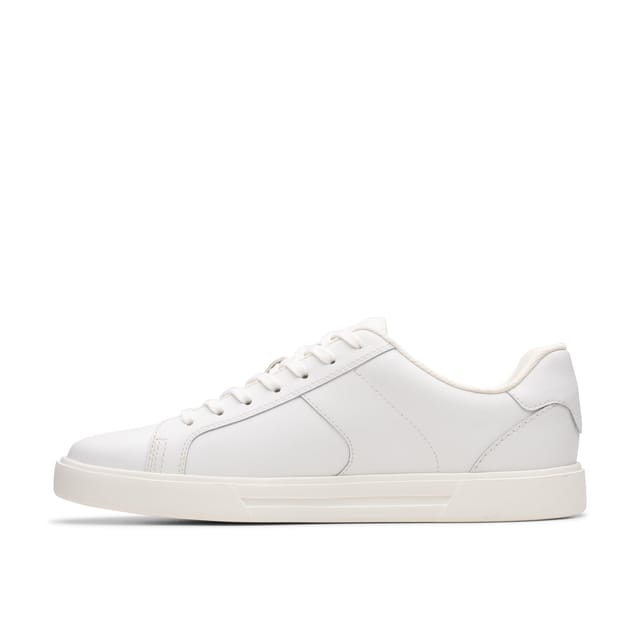 Clarks Clarks Men's Romsey Lace White Leather Trainers, Lace Up - 2