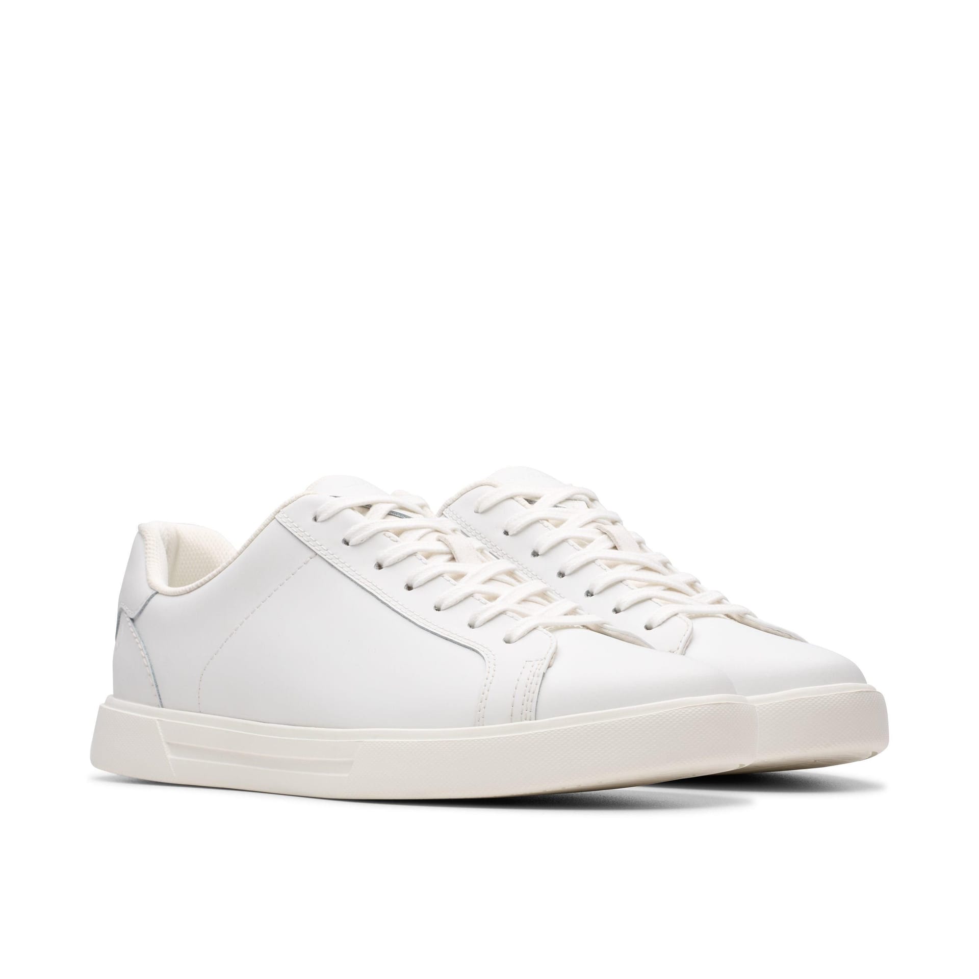 Clarks Clarks Men's Romsey Lace White Leather Trainers, Lace Up - 4