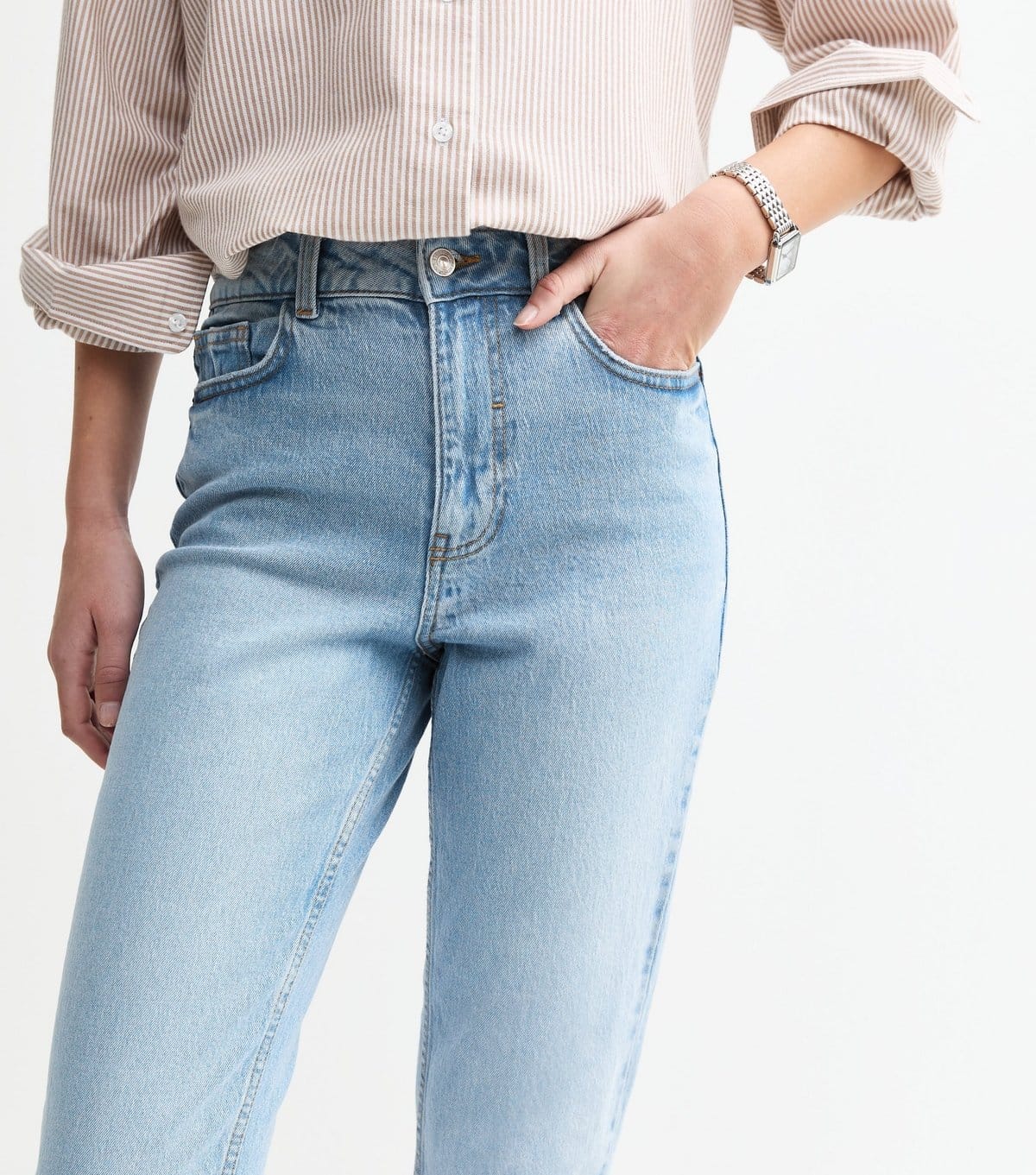 New Look Women's Pale Blue High Waist Tori Mom Jeans New Look - 4