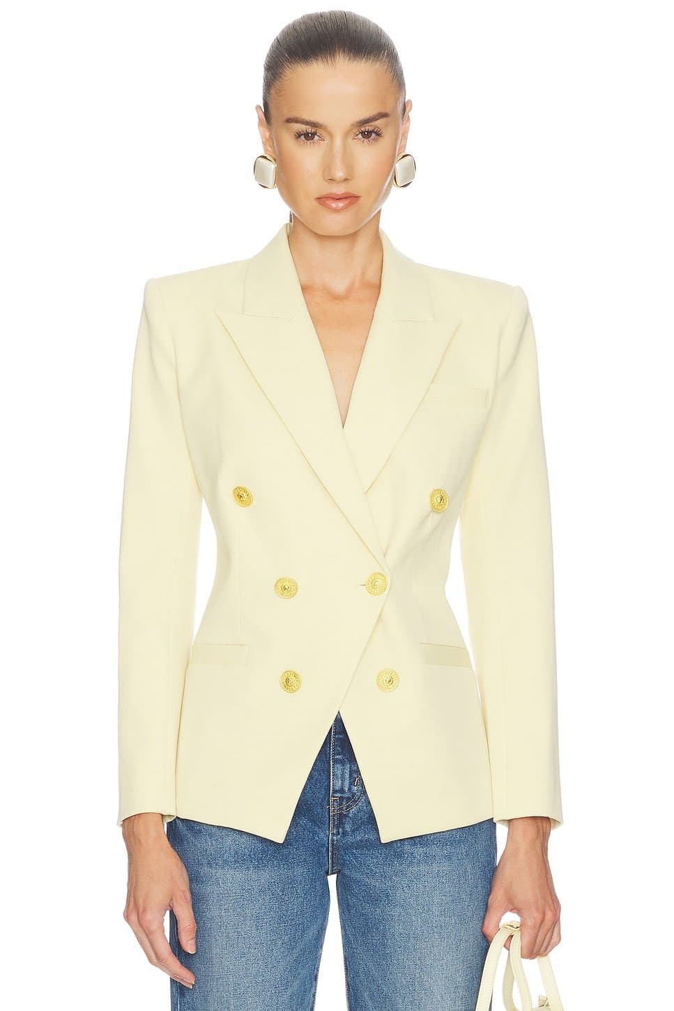 revolve Revolve Lemon Sorbet Double Breasted Blazer