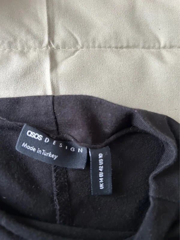 ASOS ASOS Black Ruched Mini Dress Size 14