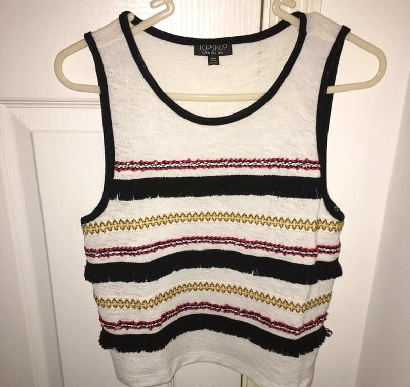 Topshop Topshop cream knit crop vest