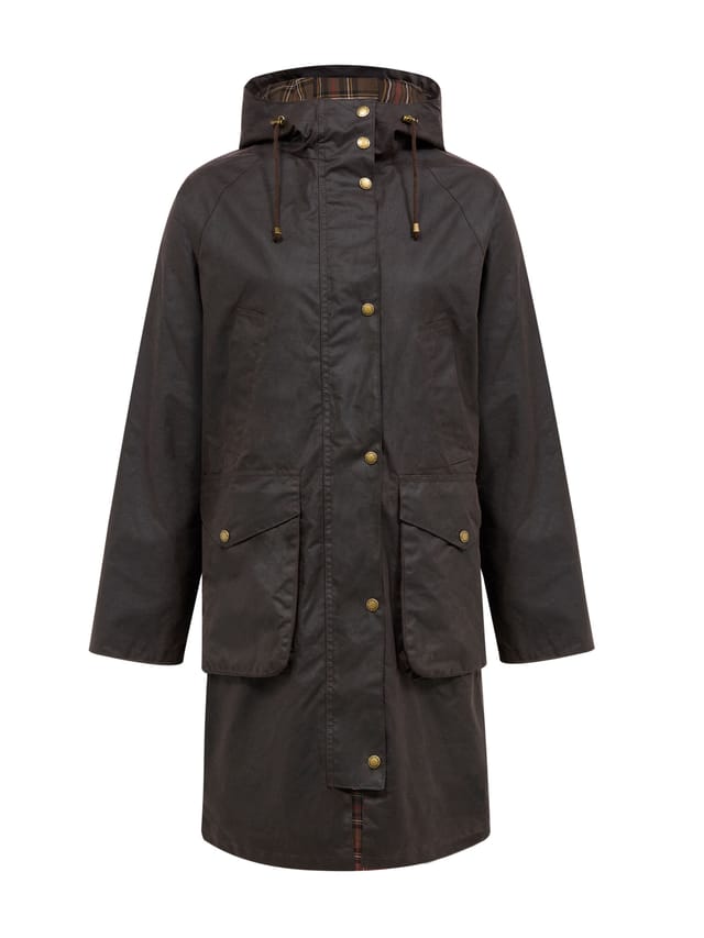 Celtic & Co Celtic & Co Women's Wax Cotton Overcoat in Dark Brown - 2
