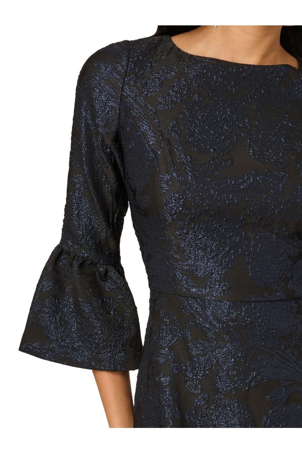 Adrianna Papell Adrianna Papell Women's A-Line Jacquard Dress in Navy - 4