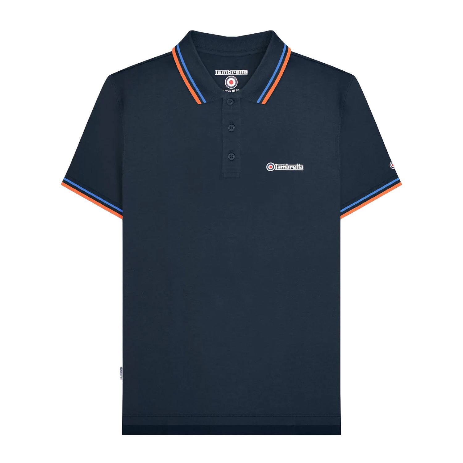 Lambretta Lambretta Men's SS25 Twin Tip Polo Shirt in Navy - 3