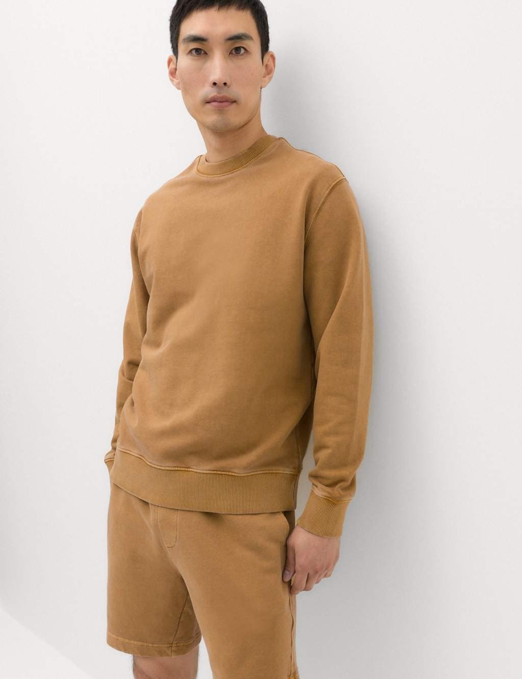 Marks & Spencer M&S Pure Cotton Garment Dye Sweatshirt Butterscotch