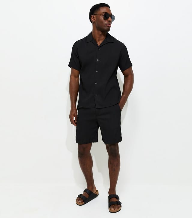jack & jones Men's Black Relaxed Striped Short Sleeve Shirt Jack & Jones New Look - 3