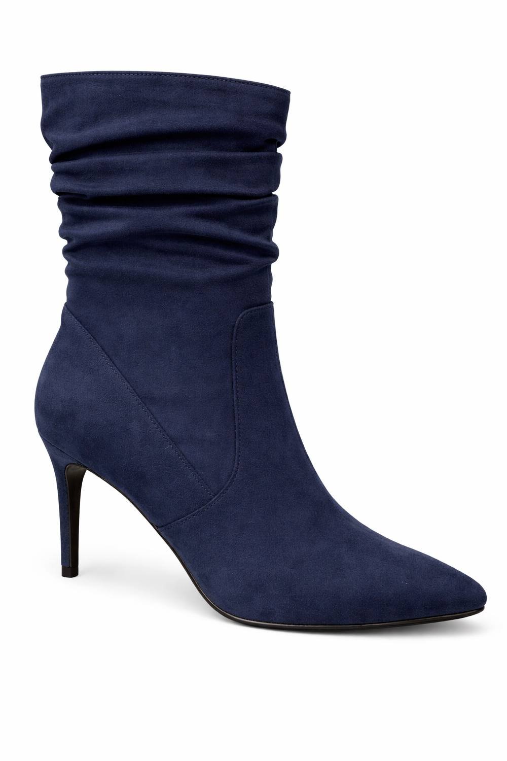 Spot On Spot On Women's Slouch Stiletto Heel Ankle Boots with Pointed Toe in Navy - 2