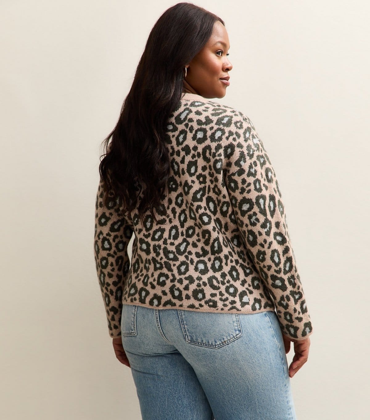 New Look Women's Curve Brown Leopard Crew Neck Jumper New Look - 4