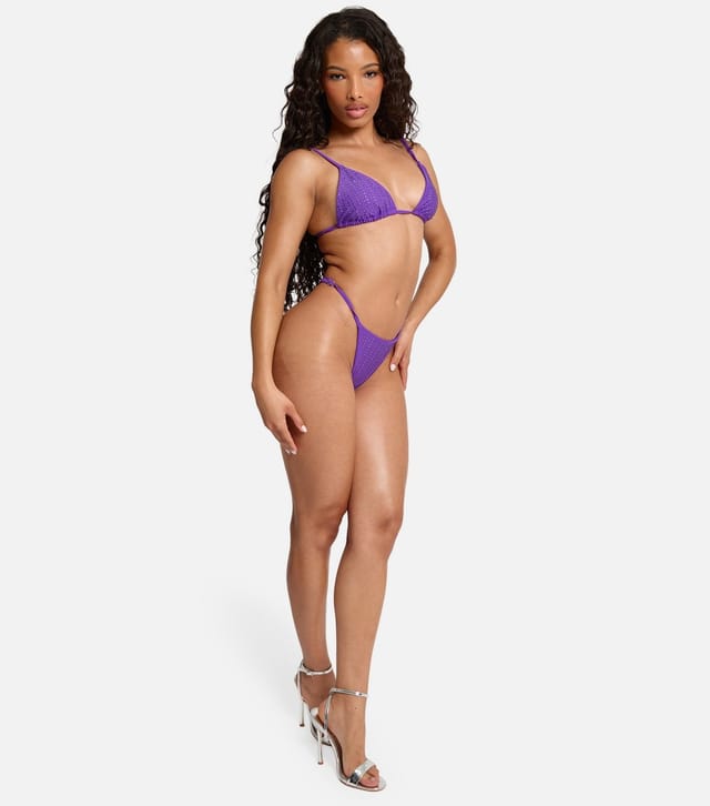 Public Desire Women's Dark Purple Diamanté Detail Bikini Bottoms Public Desire New Look - 3