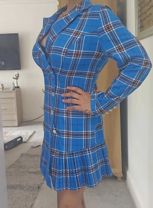 V by Very V by very plaid jacket dress pleated skirt christmas new years