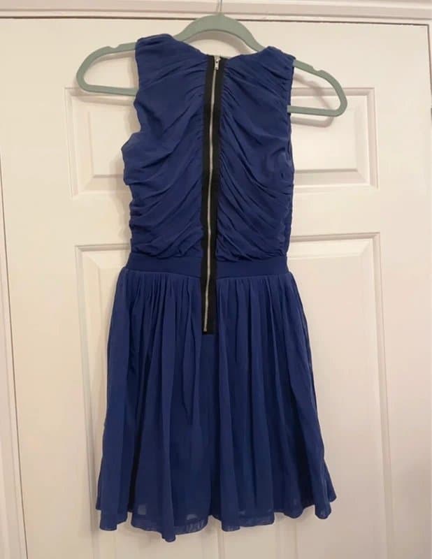 Topshop Petite Topshop Royal Blue Pleated Mini Dress