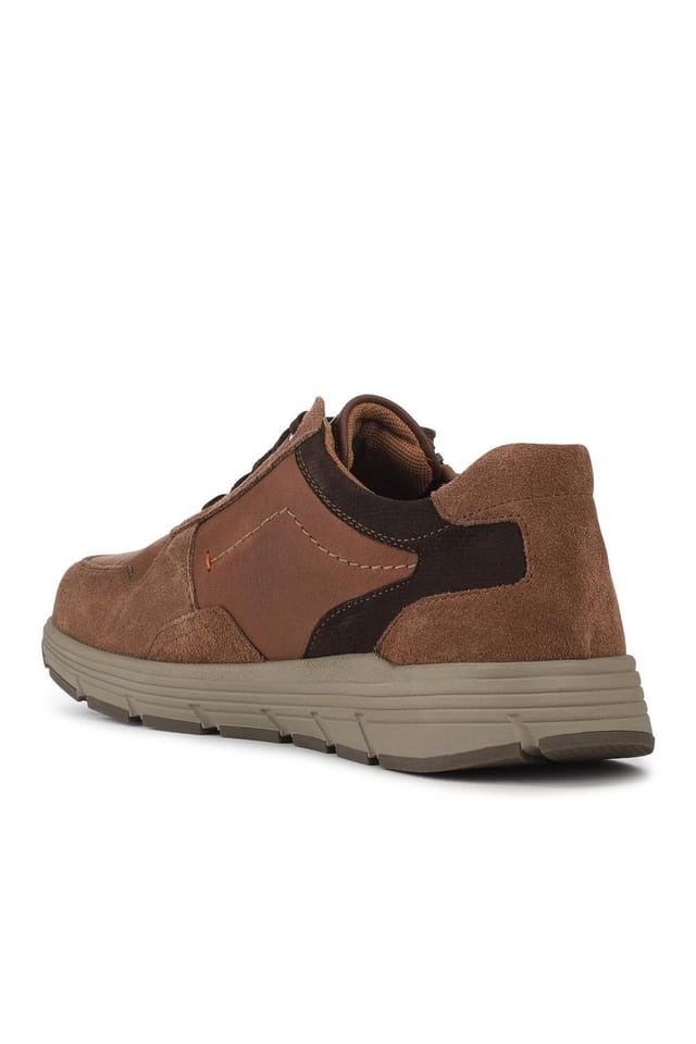 Pavers Pavers Men's Leather Zip & Lace Fasten Casual Shoes in Brown - 3