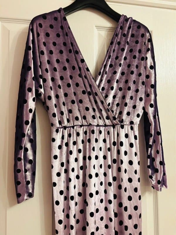 ASOS ASOS plunge midi wrap style dress party holiday polka dot 10 same day psot