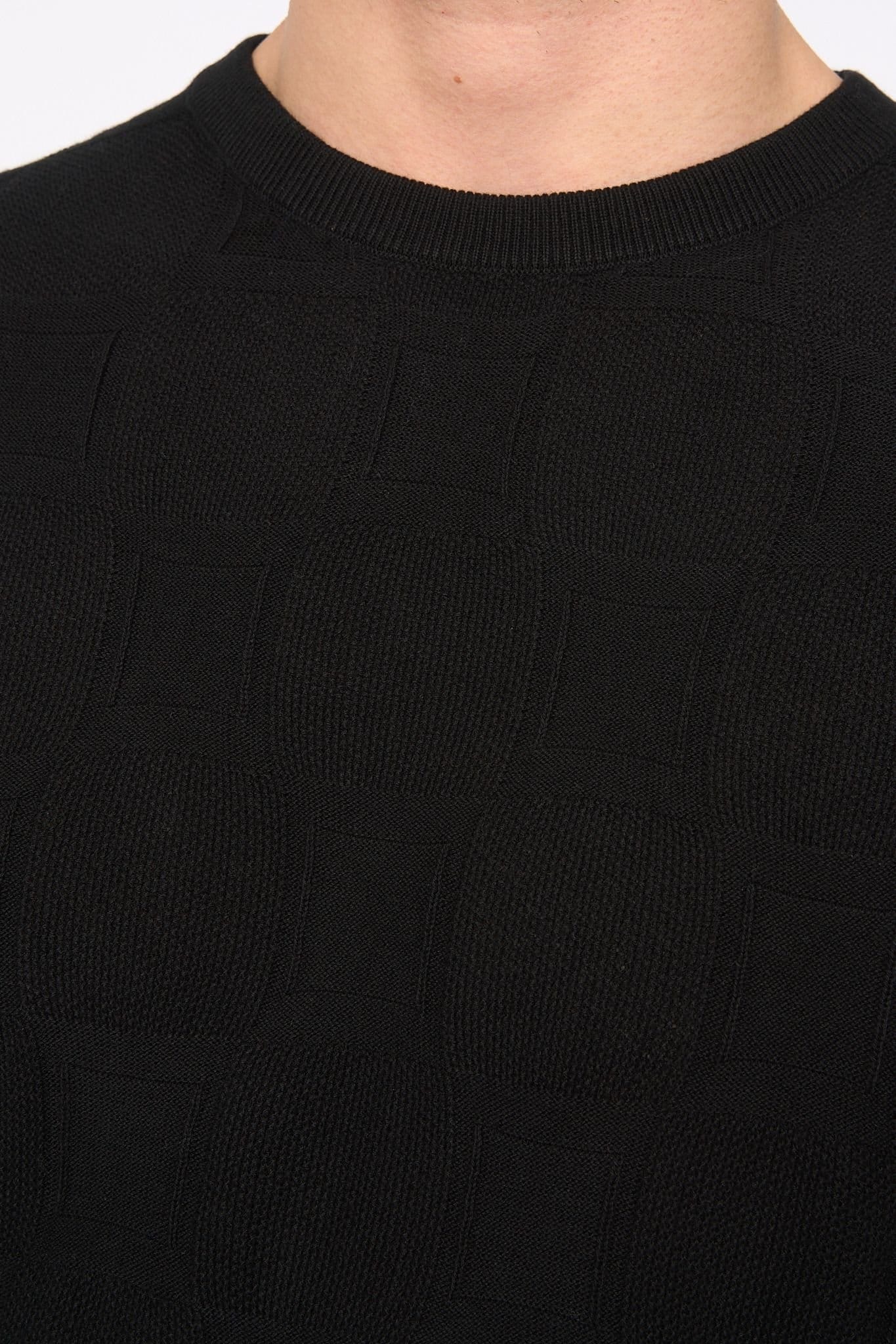 Duck&Cover Duck&Cover Men's Littleton Textured Knit T-Shirt with Ribbed Trims in Black - 4