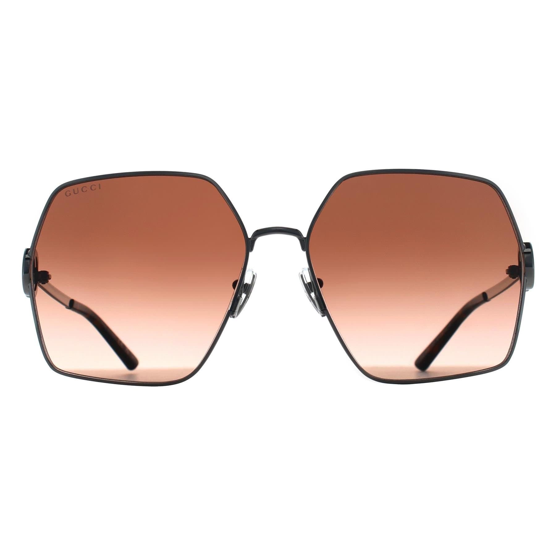 Gucci Gucci Women's Square Silver Brown Gradient GG2163S