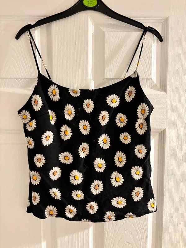 ASOS Design ASOS Design Daisy Print Tie Back Top UK8