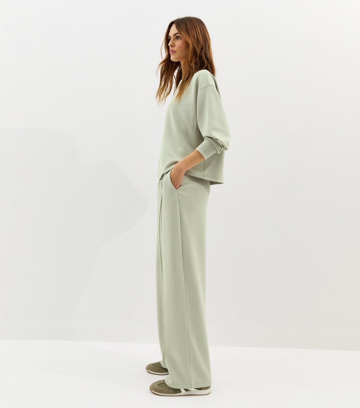 New Look Light Khaki Premium Jersey Joggers
