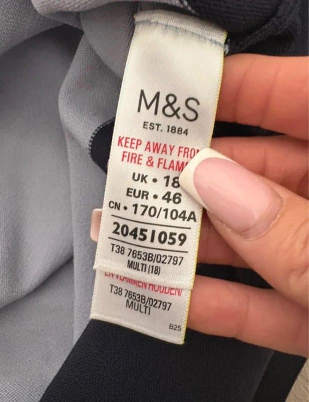 M&S Collection M&S Collection Colour Block Top UK 18 navy & Pink Short Sleeve Blouse