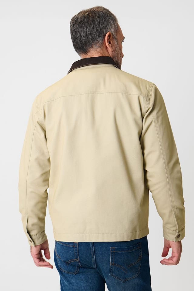 Saltwell Saltwell Men's Cotton Canvas Jacket with Cord Collar in Light Sand - 2