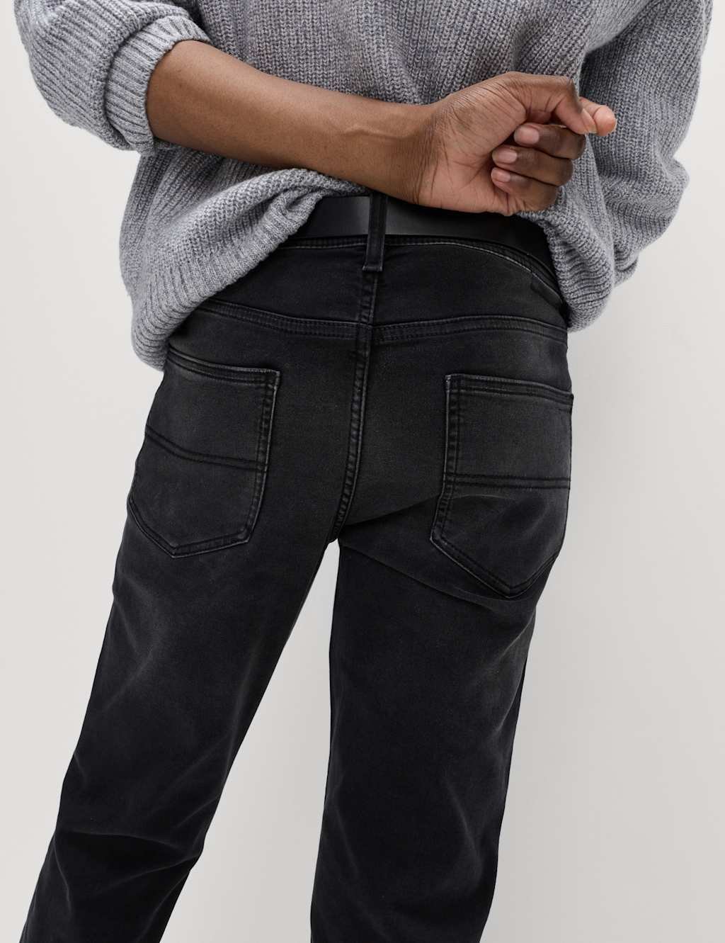 Marks & Spencer M&S Slim Fit Comfort Stretch Jeans Black Denim - 2