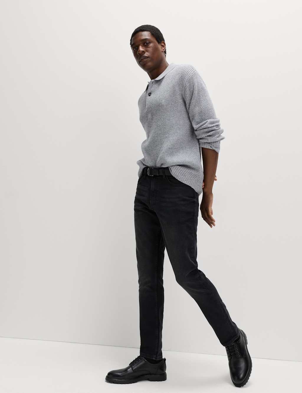 Marks & Spencer M&S Slim Fit Comfort Stretch Jeans Black Denim - 3