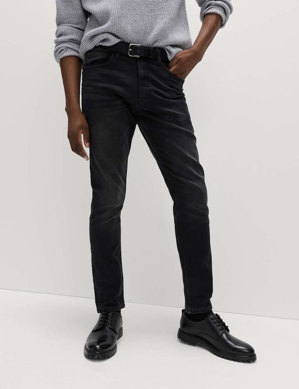 Marks & Spencer M&S Slim Fit Comfort Stretch Jeans Black Denim - 4