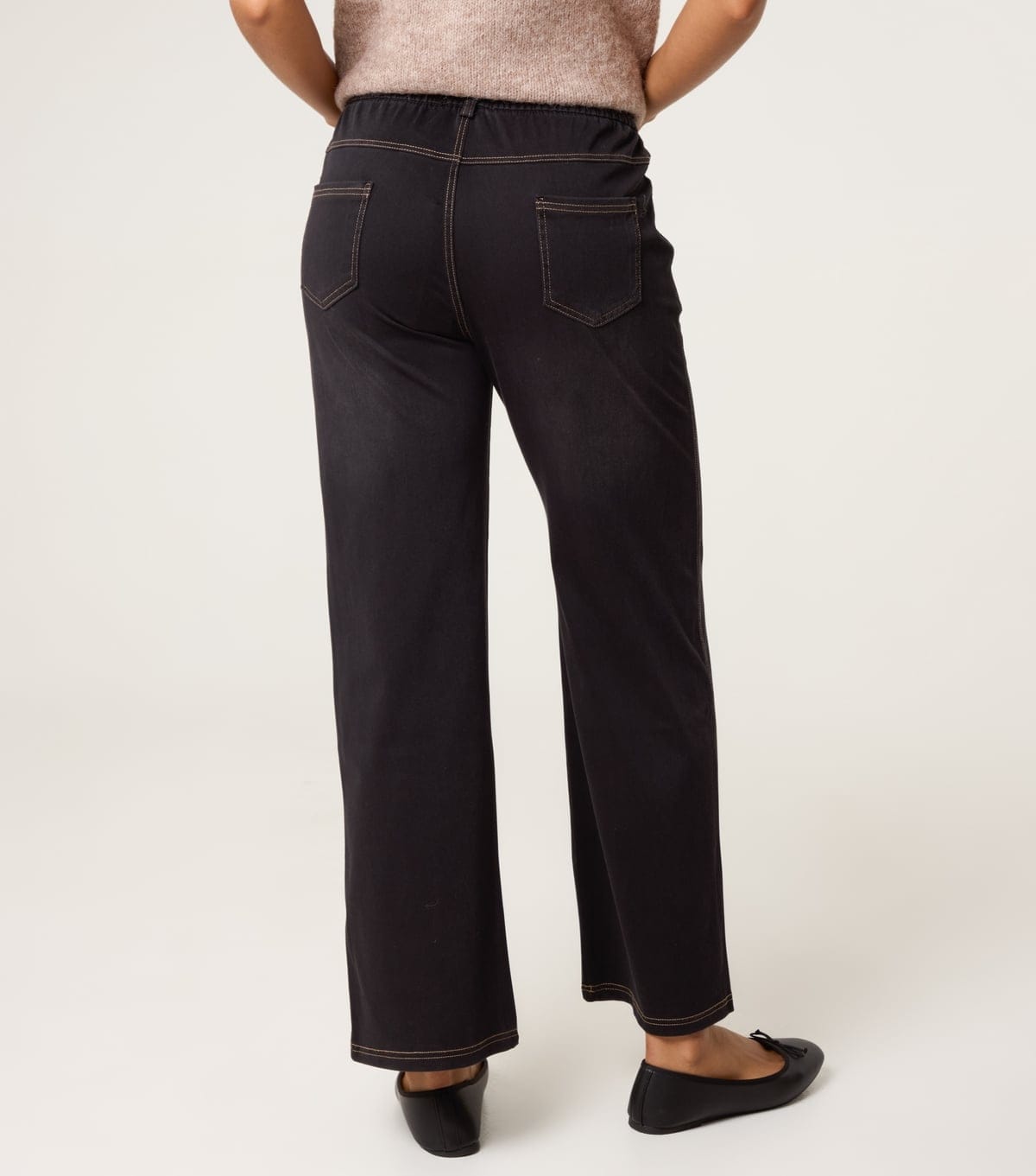 Blue Vanilla Women's Black Elasticated Waist Jeans Blue Vanilla New Look - 4