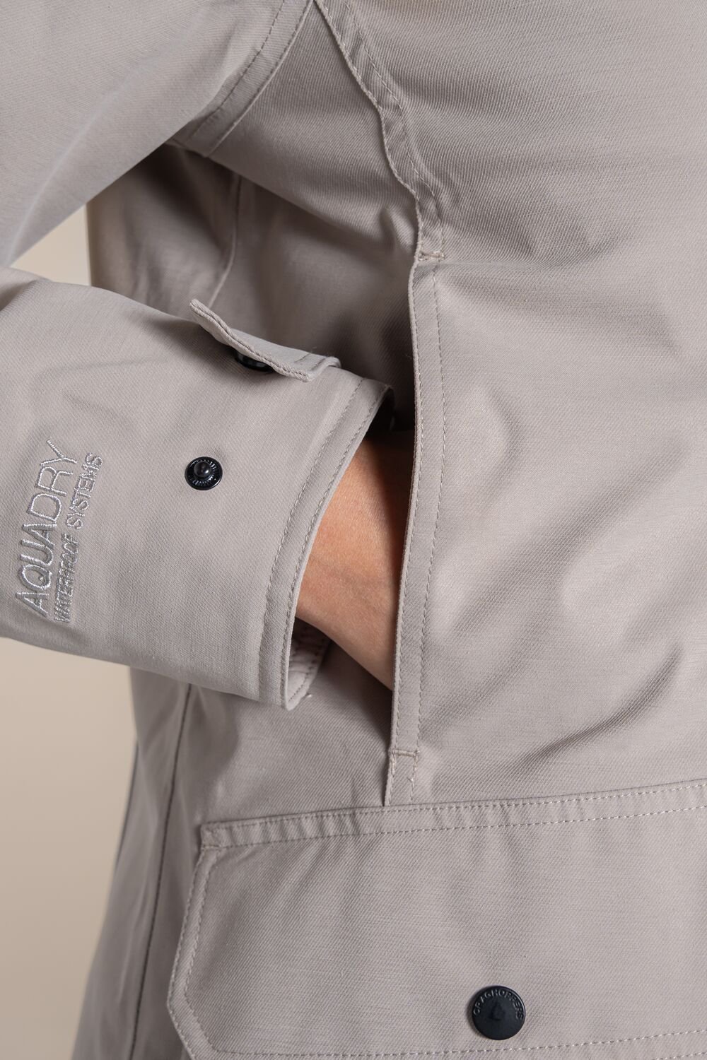 Craghoppers Craghoppers Women's Rosalind Longline Hooded Waterproof Breathable Padded Jacket in Light Beige - 4