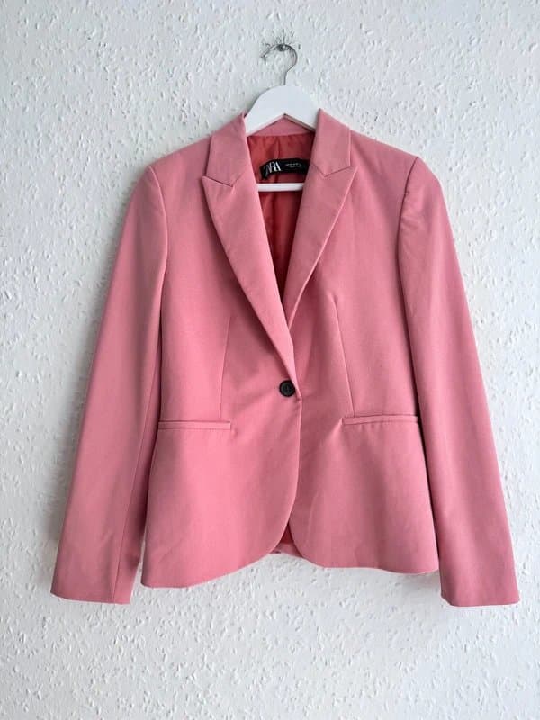 Zara Women's Zara Pink Fitted Blazer - Size 8uk