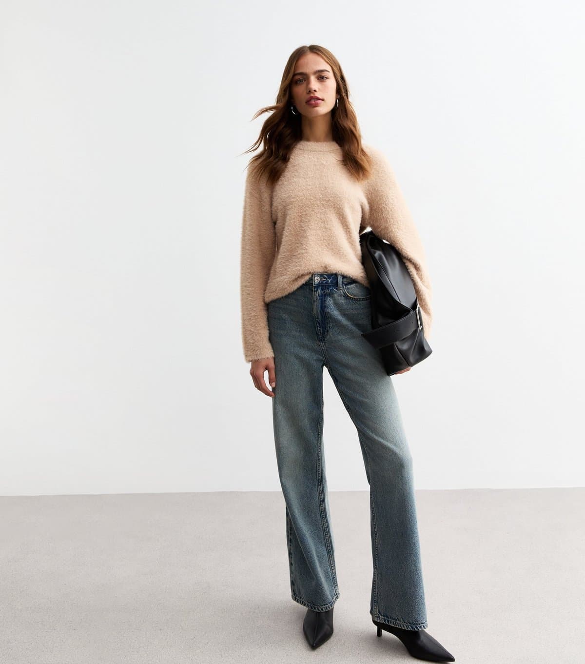 New Look Women's Camel Fluffy Jumper New Look