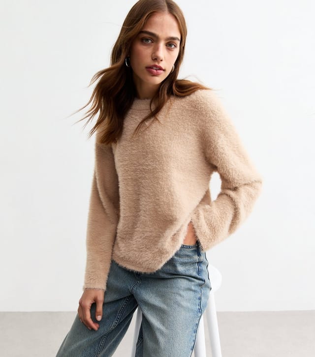 New Look Women's Camel Fluffy Jumper New Look - 3