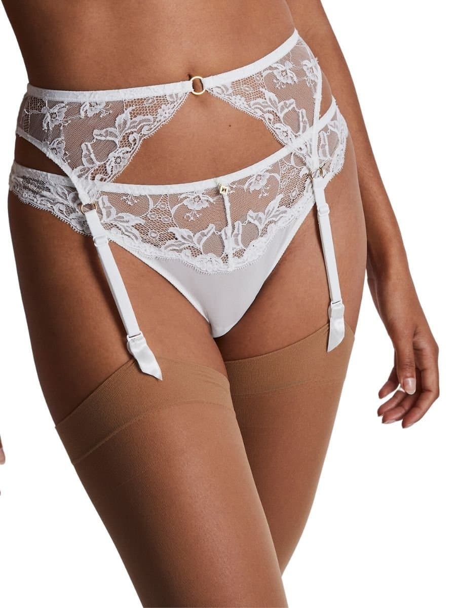 Aubade Aubade White Lace Suspender Belt for Women