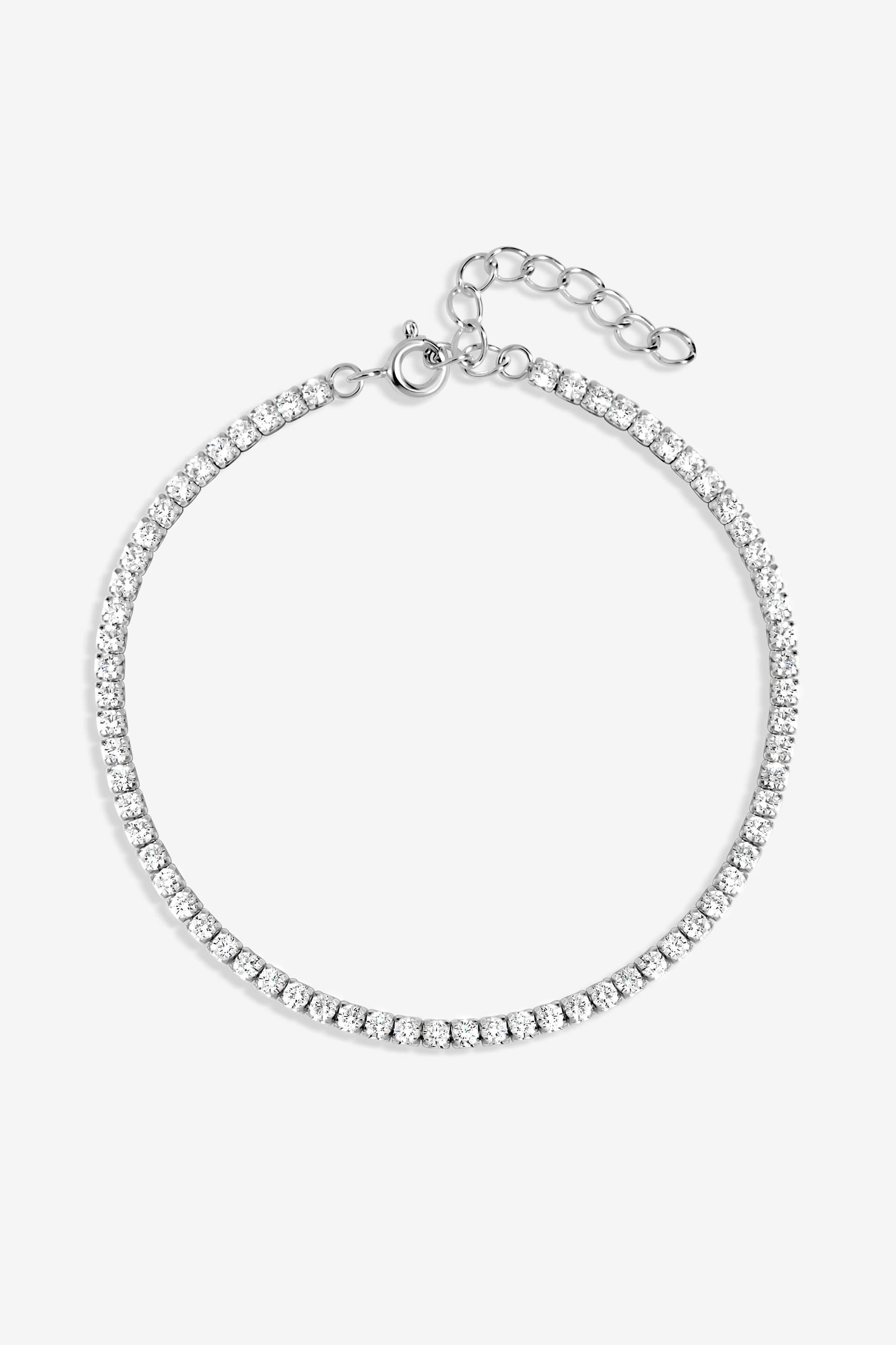 Simply Silver Simply Silver Women's Sterling Silver 925 Cubic Zirconia Fine Tennis Bracelet