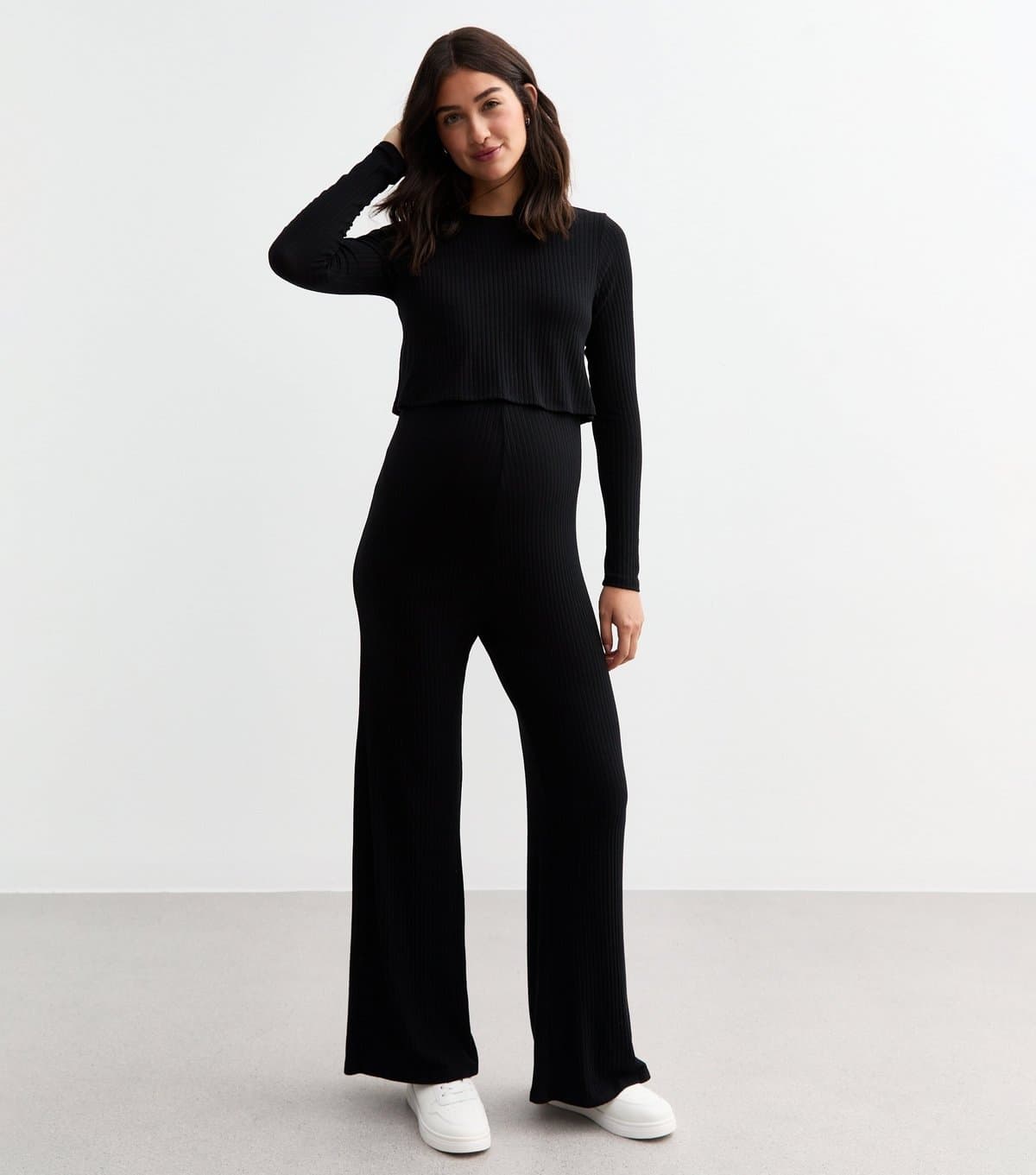 New Look Women's Maternity Black Nursing Long Sleeved Jumpsuit New Look