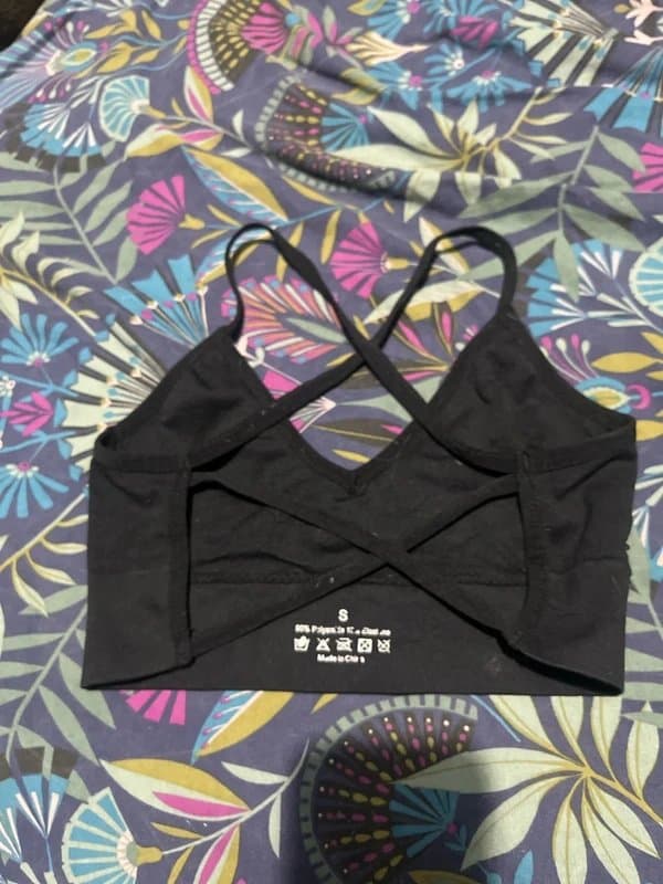 Shein Open back strappy sports bra/ crop top