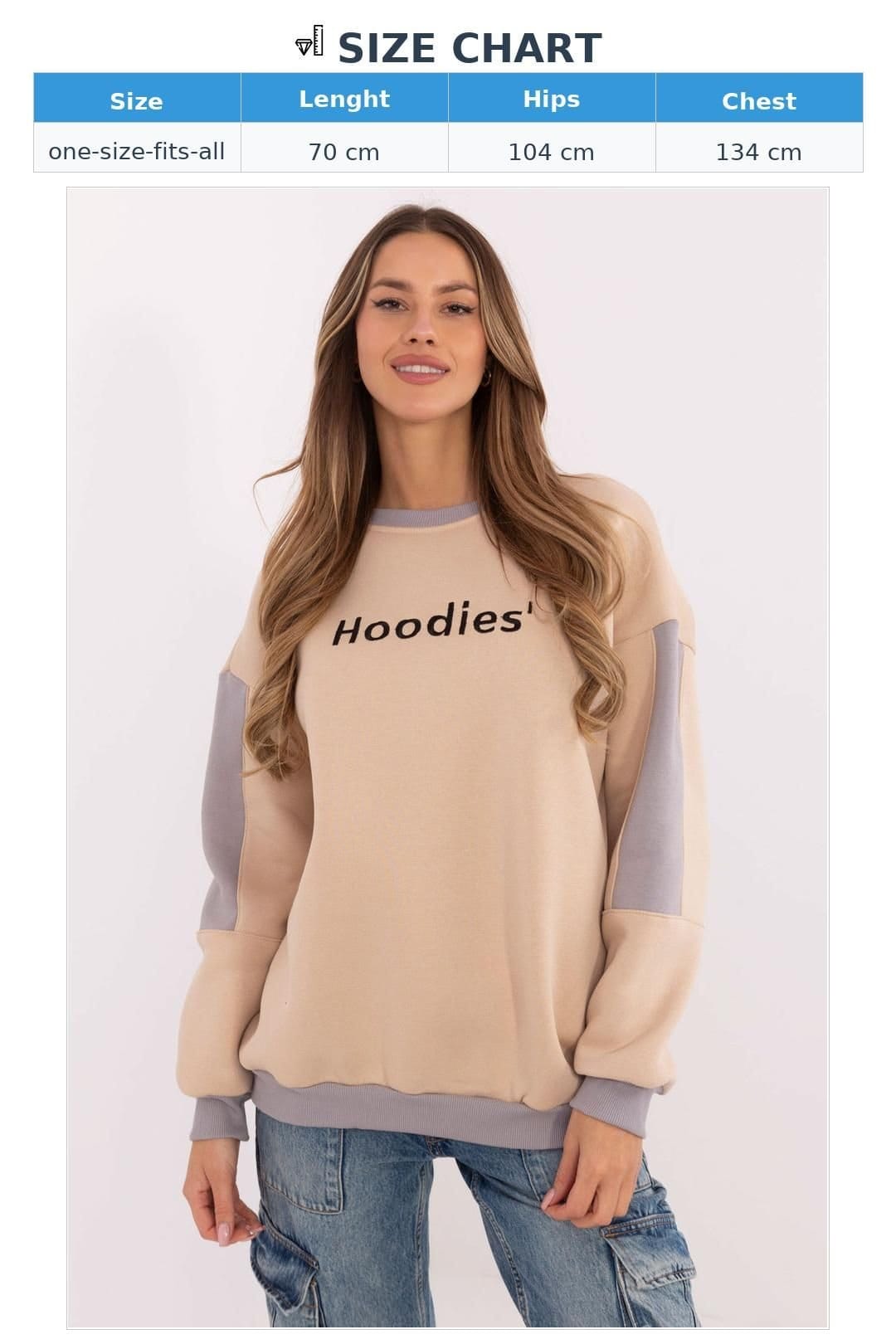 Love Lace Love Lace Women's Embroidered Insulated Cotton Blend Sweatshirt Style 206137 in Beige - 4