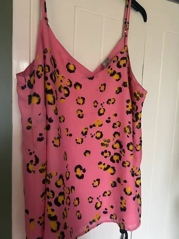 ASOS Pink/yellow leopard cami top (ASOS)