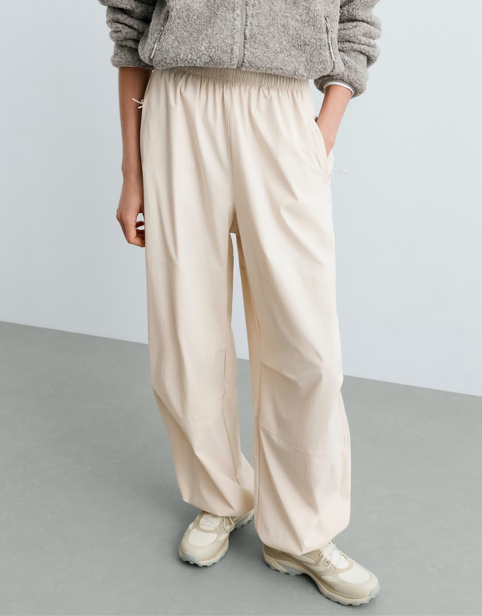 ASOS OYSHO Wide-leg trekking trousers in neutral