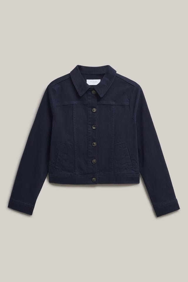 Hobbs London Hobbs London Women's Selborne Boxy Cropped Denim Jacket in Dark Navy - 2