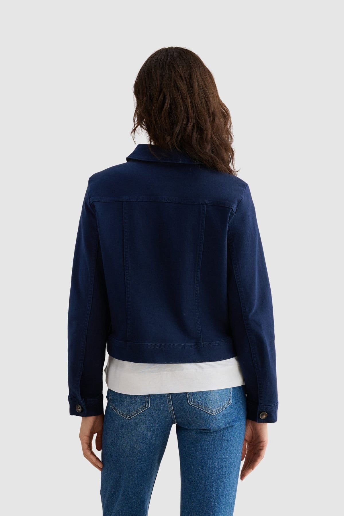 Hobbs London Hobbs London Women's Selborne Boxy Cropped Denim Jacket in Dark Navy - 4