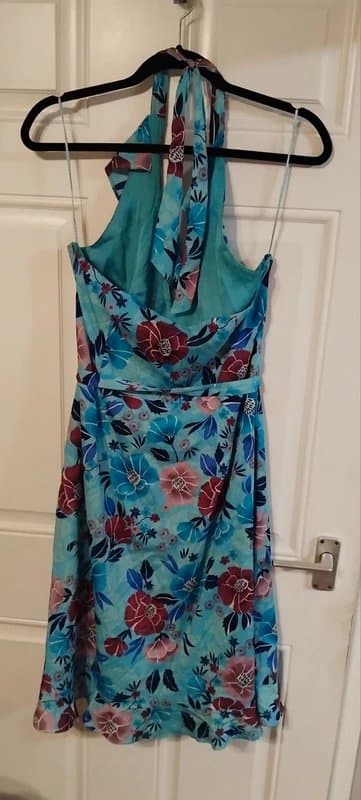 Oasis Halter neck pretty frilly  floral dress