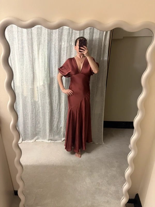 ASOS Flattering satin maxi dress with exaggerated sleeves - 1