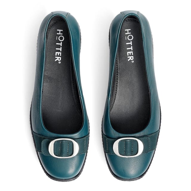 Hotter Hotter Women's 'Grace' Ballet Pumps in Teal - 3