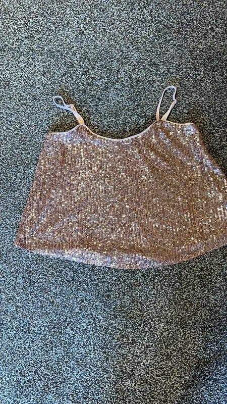 ASOS Design Asos full sequin strappy top size 8