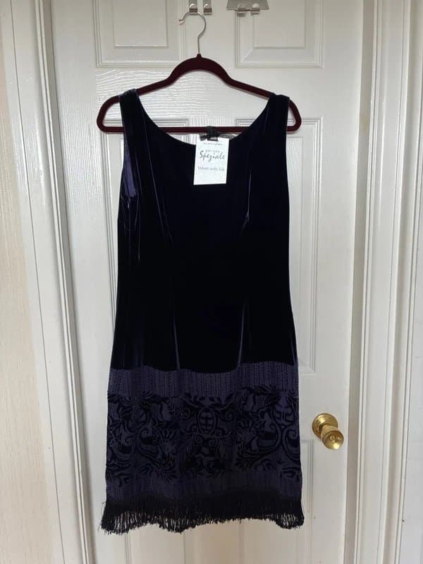 Per Una Size 12 Deep Purple  velvet with silk dress